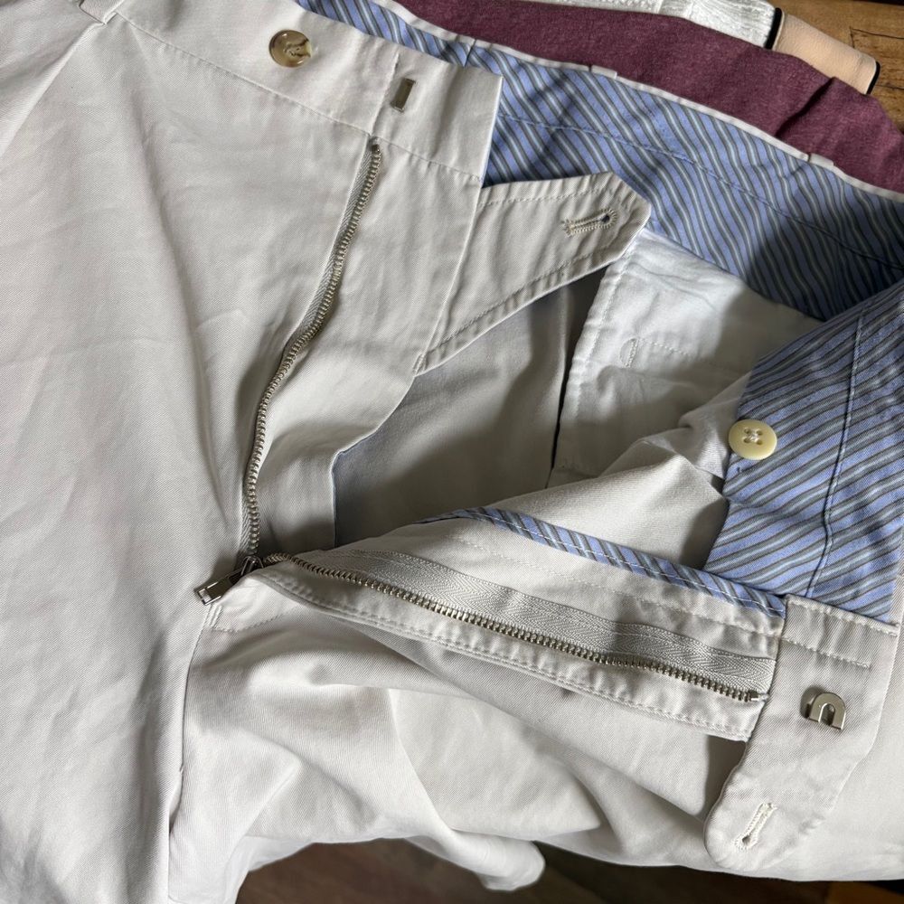 Peter Millar 36 Light Tan Khaki Pleated Front Shorts Sporty Boardwalk Preppy - Picture 5 of 10